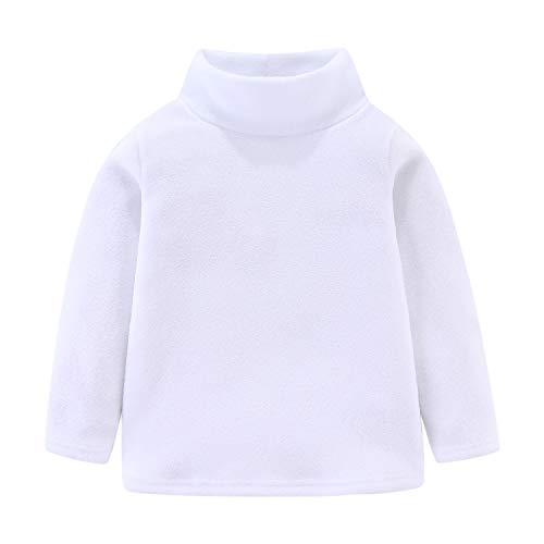 Mud Kingdom Mädchen Junge Shirts Fleece Pullover mit Stehkragen Basis Tops Unisex 6 Jahre (48-51 ins./47-58 lbs.) Weiß von Mud Kingdom