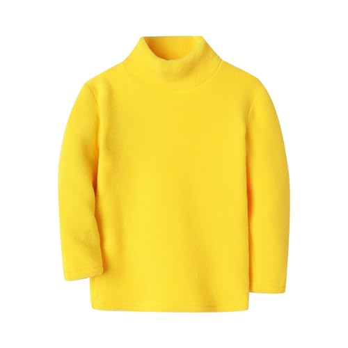 Mud Kingdom Mädchen Junge Shirts Fleece Pullover mit Stehkragen Basis Tops Unisex 9-10 Jahre Gelb von Mud Kingdom