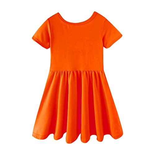 Mud Kingdom Mädchen-Kleid Twirly für die Schulparty Sommer A-Linie Orange 6 Jahre von Mud Kingdom