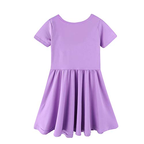 Mud Kingdom Mädchen-Kleid Twirly für die Schulparty Sommer A-Linie Violett 5 Jahre von Mud Kingdom