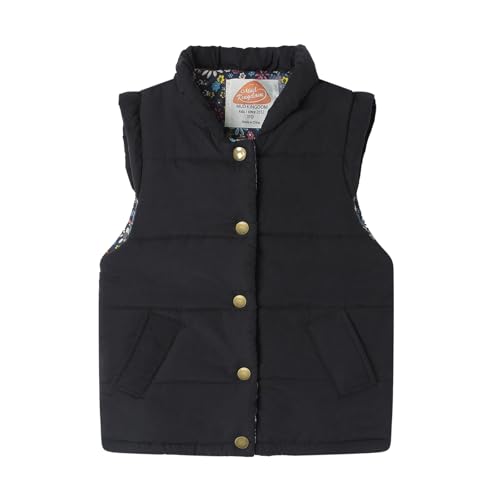 Mud Kingdom Mädchenweste, leicht, niedlich, Blumenmuster, ZS0482HE120, Schwarz, ZS0482HE120 5 Jahre von Mud Kingdom