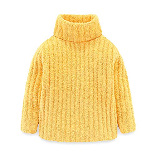 Mud Kingdom Niedlicher kleiner Mädchen Pullover Fleece Rollkragen, einfarbig Gr. 7-8 Jahre, gelb von Mud Kingdom