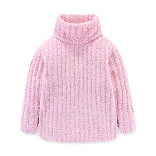 Mud Kingdom Niedlicher kleiner Mädchen Pullover Fleece Rollkragen, einfarbig Gr. 7-8 Jahre, rose von Mud Kingdom