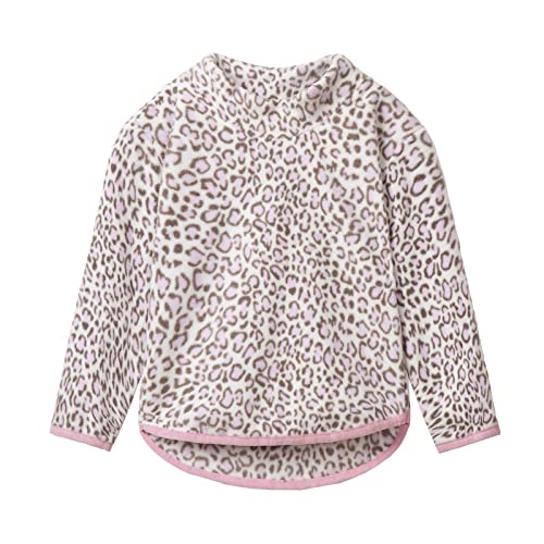 Mud Kingdom Pullover Strickjacken für Jungen Mädchen Winter Freizeit Stehkragen Polar Fleece Rosa Leopardenmuster 3 Jahre von Mud Kingdom