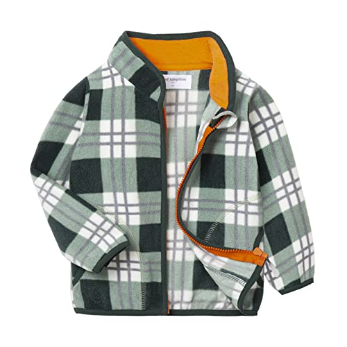 Mud Kingdom Reißverschluss Kleinkind Fleecejacke Stehkragen Leichte Langarm Outdoorjacke Dunkelgrünes Karo 4 Jahre von Mud Kingdom