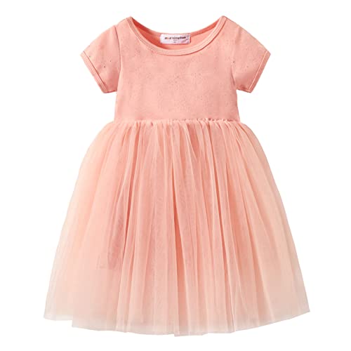 Mud Kingdom Sparkly Kleine Mädchen Tutu Kleid Prinzessin Einfarbig Kurzarm Orange 4 Jahre von Mud Kingdom