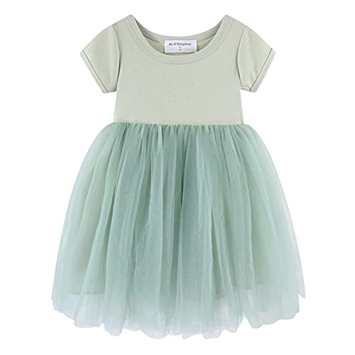 Mud Kingdom Sparkly Kleinkind Mädchen Tutu Kleid Prinzessin Einfarbig Kurzarm Grün 3 Jahre von Mud Kingdom
