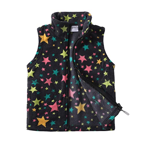 Mud Kingdom Winter Leichte Fleeceweste für Große Mädchen Warm 9-10 Jahre Sterne Schwarz von Mud Kingdom