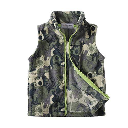 Mud Kingdom kleine Jungs Leichte Fleeceweste Durchgehender Reißverschluss Warm 5-6 Jahre Tarngrün von Mud Kingdom
