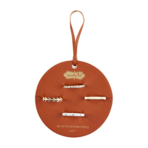Mud Pie Damen Overlay Ring Set, Bronze, One Size von Mud Pie