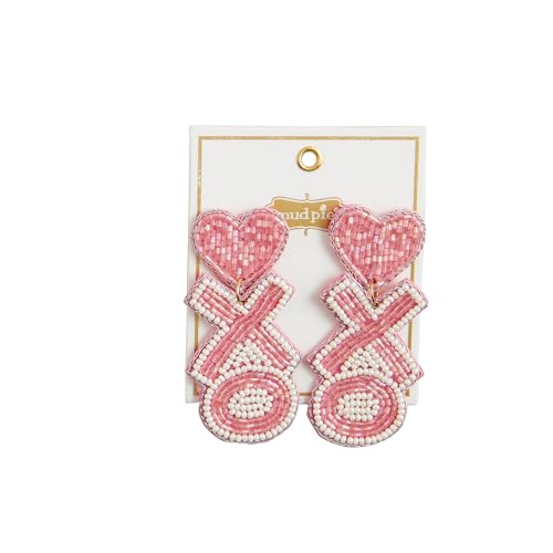 Mud Pie Damen Valentine Perlen Ohrringe Blush von Mud Pie