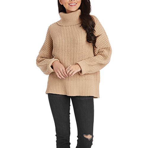 Mud Pie Damen Waffle Sweater Randi Pullover mit Waffelmuster, Taupe, Groß von Mud Pie