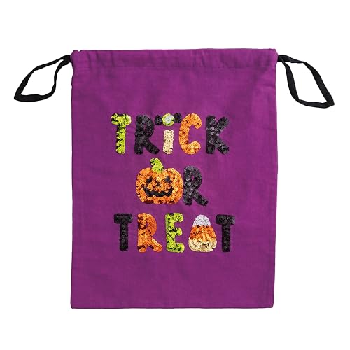 Mud Pie Unisex Kinder Trick-or-Treat Sequin Pillowcase Leckerli-Eimer, Violett von Mud Pie