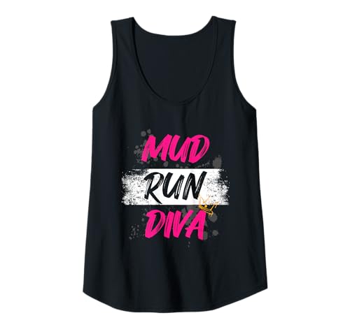Damen Mud Run Diva Muddy Race Schlammlauf Mud Run Tank Top von Mud Run Marathon Outfits Schlammlauf Designs