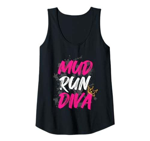 Damen Mud Run Diva Muddy Race Schlammlauf Mud Run Tank Top von Mud Run Marathon Outfits Schlammlauf Designs