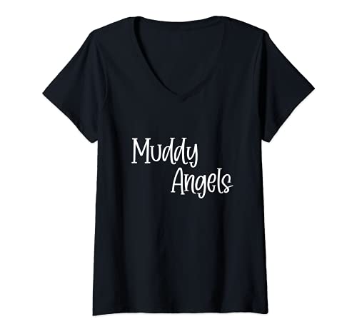 Damen Mud Run Race Team 4x4 Offroading ATV Muddy Angels T-Shirt mit V-Ausschnitt von Mud Run Race Team Mudding Offroad 4x4 Tees