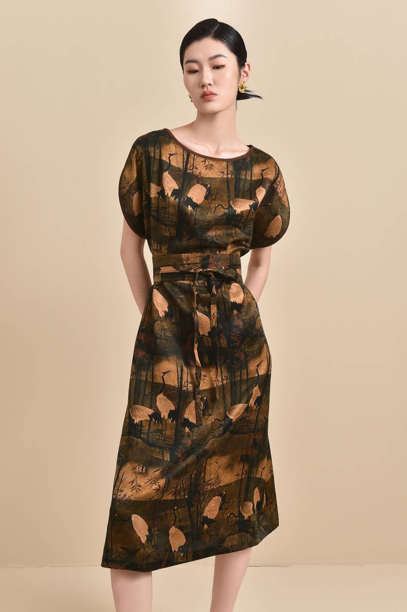 Ausverkauft - Verfügbar in Anderen Seiden, Wende-Sommerkleid Mit Handgefertigtem Wickelgürtel, 100% Maulbeerseide Natürlich Gefärbt, Sondergröße von MudSilkStudios