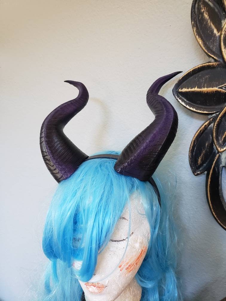 Neu Verbessert Junge Maleficent Inspiriert 9, 5 "Hörner 3D Gedruckt | Ultra Light Weight Plastic Geeignet Für Kinder Und Erwachsene Comic-Con von MudandMajesty