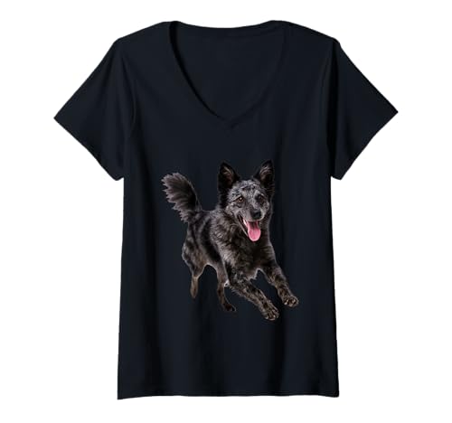 Damen MUDI T-Shirt mit V-Ausschnitt Damen MUDI T-Shirt mit V-Ausschnitt von Mudi Dog