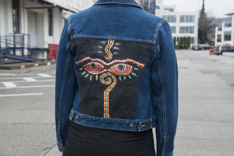 Jahrgang "Buddha Augen' Jeansjacke Jahrgang "Buddha Augen' Jeansjacke von MuditaClosetVintage