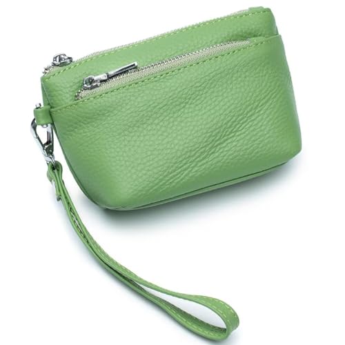 Mudono Kleine Clutch-Geldbörse für Damen, echtes Leder, Münzgeldbörse, geräumig, mehrere Taschen, Kleingeldtasche, Reißverschluss, Handgelenktasche, grün, M, Minimalistisch Mudono Kleine Clutch-Geldbörse für Damen, echtes Leder, Münzgeldbörse, geräumig, mehrere Taschen, Kleingeldtasche, Reißverschluss, Handgelenktasche, grün, M, Minimalistisch von Mudono