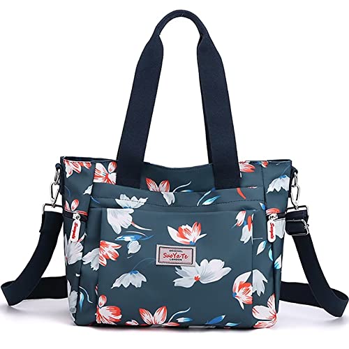 Mudono Tragetasche für Damen, Vintage, Nylon, Umhängetasche, groß, Blumenmuster, lässige Hobo-Handtasche, leichte Umhängetasche, Magnolia, Large Mudono Tragetasche für Damen, Vintage, Nylon, Umhängetasche, groß, Blumenmuster, lässige Hobo-Handtasche, leichte Umhängetasche, Magnolia, Large von Mudono