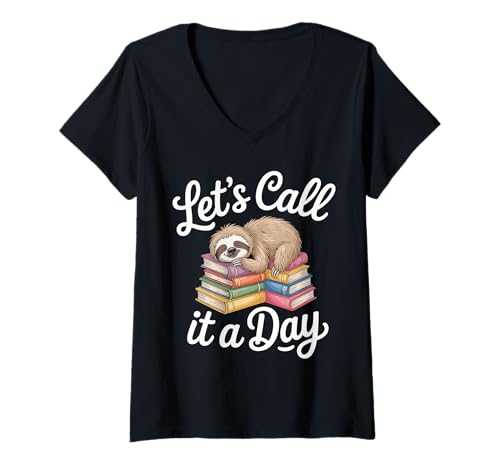 Damen Let's Call It A Day Angestellter müder Büroangestellter |- T-Shirt mit V-Ausschnitt Damen Let's Call It A Day Angestellter müder Büroangestellter |- T-Shirt mit V-Ausschnitt von Müde Angestellte Ruhe