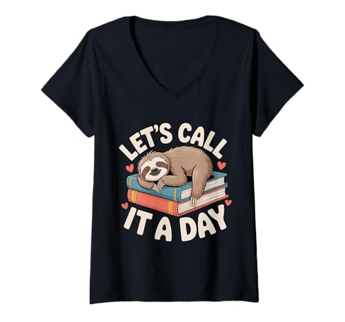 Damen Let's Call It A Day Tired Office Worker Employee - T-Shirt mit V-Ausschnitt Damen Let's Call It A Day Tired Office Worker Employee - T-Shirt mit V-Ausschnitt von Müde Angestellte Ruhe