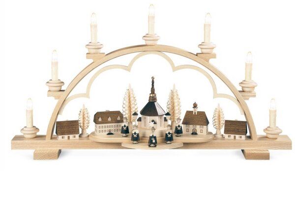 Müller Seiffen Schwibbogen Seiffener Dorf elektr. beleuchtet NEU mit LED Lampen von Müller Seiffen