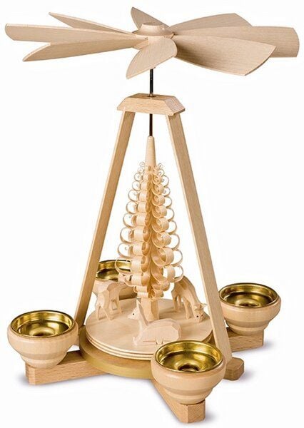 Müller Seiffen schlichte kleine Pyramide für 4 Teelichter Erzgebirge von Müller Seiffen