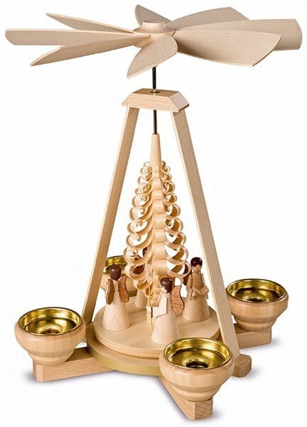 Müller Seiffen schlichte kleine Pyramide für 4 Teelichter Erzgebirge von Müller Seiffen