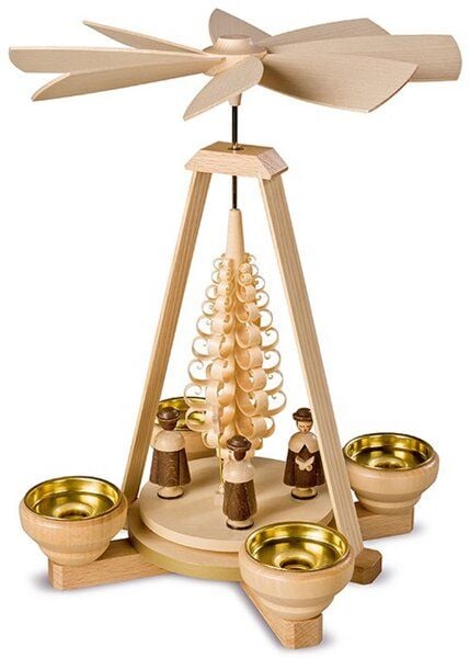 Müller Seiffen schlichte kleine Pyramide für 4 Teelichter Erzgebirge von Müller Seiffen