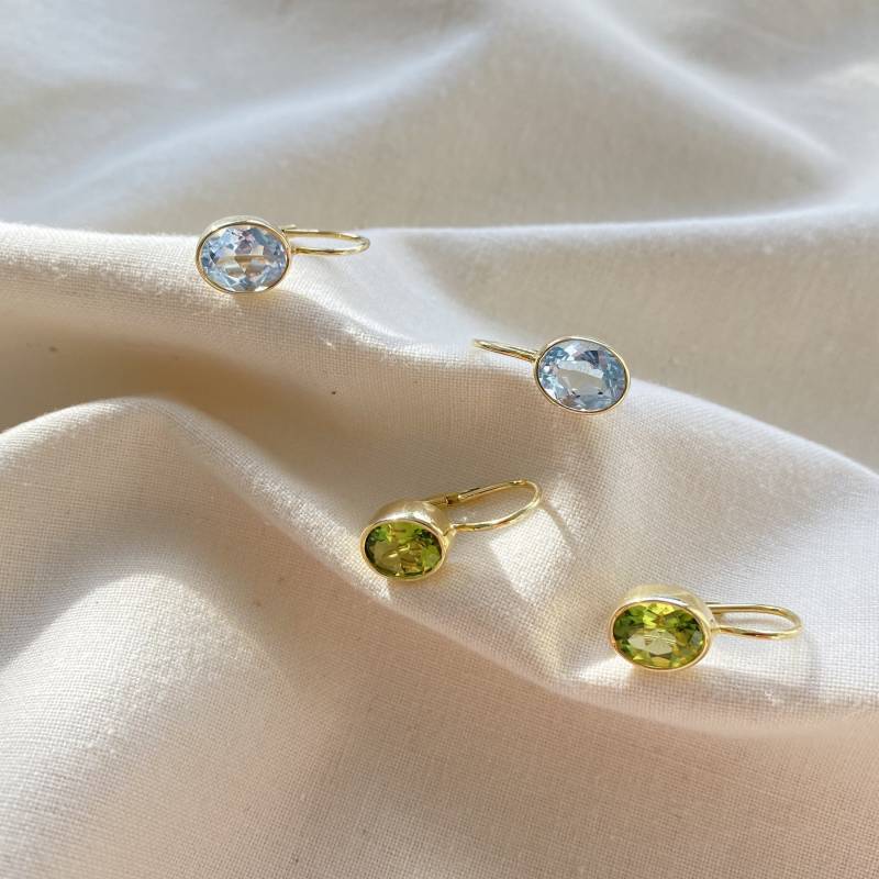 Ohrringe Ohrbrisur 925Er Silber Vergoldet Mit Peridot Edelstein Ohrbügel Brautschmuck Art Nouveau Besonders Handgefertigt von MuellerCollection