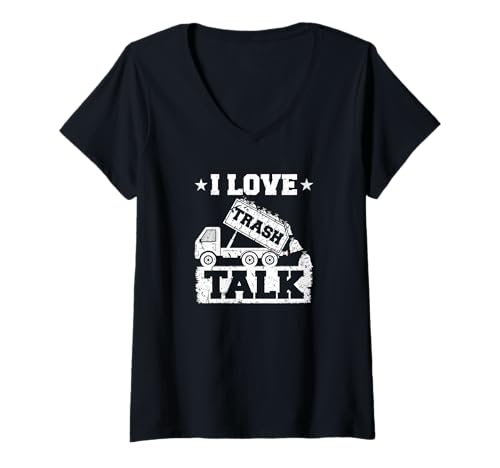 Damen Ich Liebe Trash Talk Lustig Müllmann T-Shirt mit V-Ausschnitt Damen Ich Liebe Trash Talk Lustig Müllmann T-Shirt mit V-Ausschnitt von Müllmann Tshirts für die Arbeit