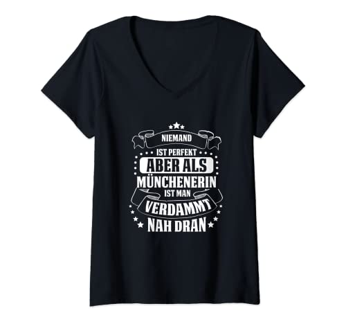 Damen Lustiges Münchenerin | Geschenk München Humor T-Shirt mit V-Ausschnitt Damen Lustiges Münchenerin | Geschenk München Humor T-Shirt mit V-Ausschnitt von München Humor Kollektion