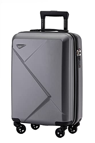 Münicase 9008 TSA-Schloß Reisekoffer Koffer Trolleys Hartschale Koffersets Beautycase-M-L-XL-Set (Kleiner Koffer (ca.54cm), Businessgrey) von Münicase