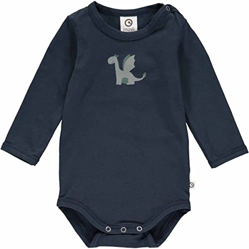 Müsli by Green Cotton Baby Boys Dragon Print l/s Body Base Layer, Night Blue, 62 von Müsli by Green Cotton