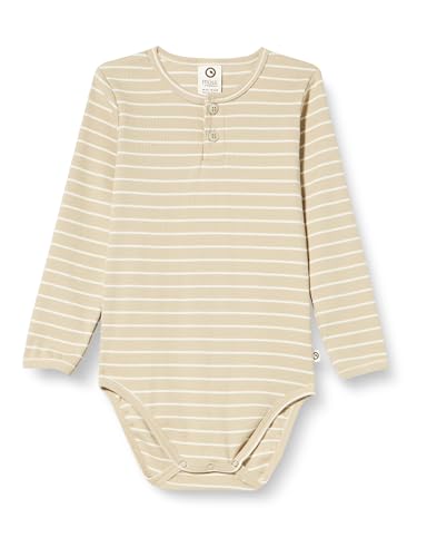 Müsli by Green Cotton Baby Boys Stripe Rib Granny l/s Body Base Layer Underwear, Desert Green/Balsam Cream, 80 von Müsli by Green Cotton