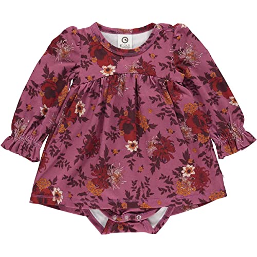 Müsli by Green Cotton Baby Girls Bloomy l/s Dress Body Base Layer, Boysenberry/Fig/Berry red, 56 von Müsli by Green Cotton