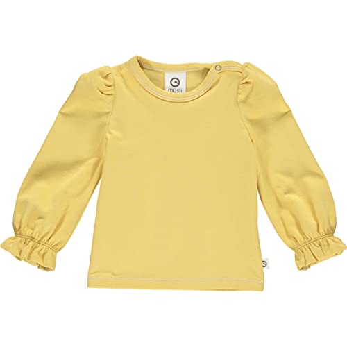 Müsli by Green Cotton Baby Girls Cozy me Frill l/s T-Shirt, Yellow Moon, 74 von Müsli by Green Cotton