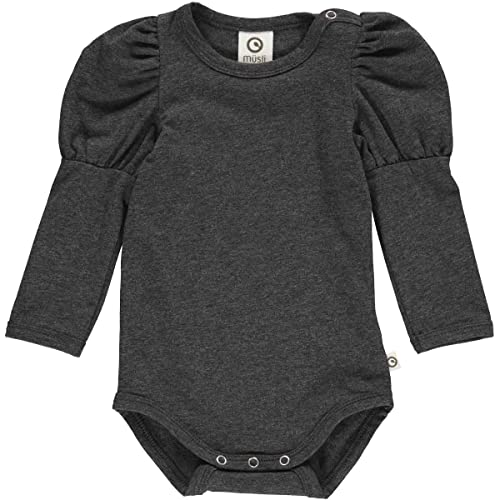 Müsli by Green Cotton Baby Girls Cozy me Puff l/s Body Base Layer, Iron Grey Melange, 80 von Müsli by Green Cotton