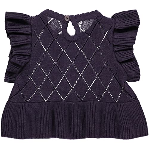 Müsli by Green Cotton Baby Girls Knit Frill Sweater Vest, Dark Lilac, 86 von Müsli by Green Cotton