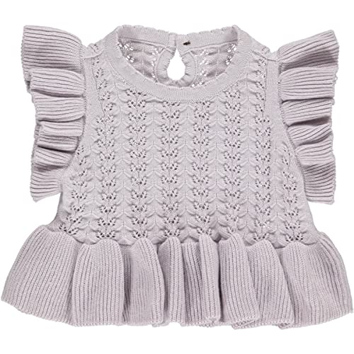 Müsli by Green Cotton Baby Girls Knit Needle Out Sweater Vest, Soft Lilac, 86 von Müsli by Green Cotton