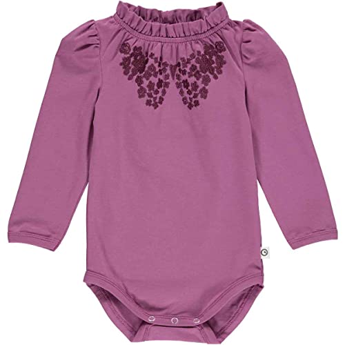 Müsli by Green Cotton Baby Girls Petit Blossom Applique l/s Body Base Layer, Boysenberry, 80 von Müsli by Green Cotton