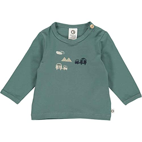 Müsli by Green Cotton Baby - Jungen Caravan Applique L/S Baby T Shirt, Pine, 80 EU von Müsli by Green Cotton