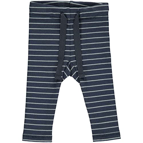 Müsli by Green Cotton Baby - Jungen Stripe Rib Casual Pants, Night Blue/Spa Green, 56 EU von Müsli by Green Cotton