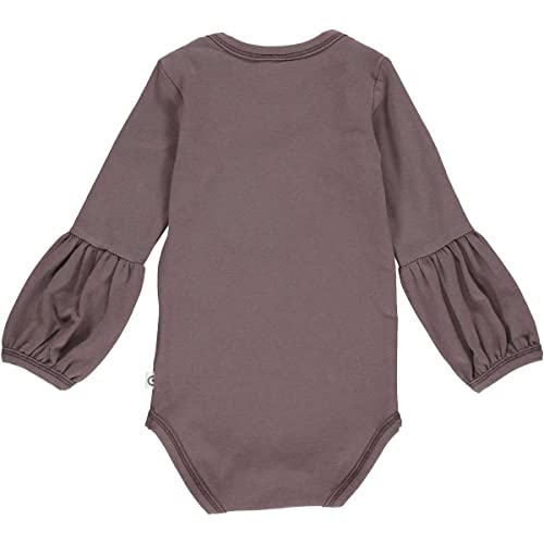 Müsli by Green Cotton Baby - Mädchen Cozy Me Bell Sleeve Body Baby and Toddler Sleepers, Grape, 56 EU von Müsli by Green Cotton