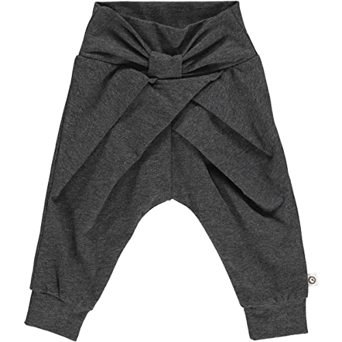 Müsli by Green Cotton Baby - Mädchen Cozy Me Bow Baby Casual Pants, Iron Grey Melange, 62 EU von Müsli by Green Cotton