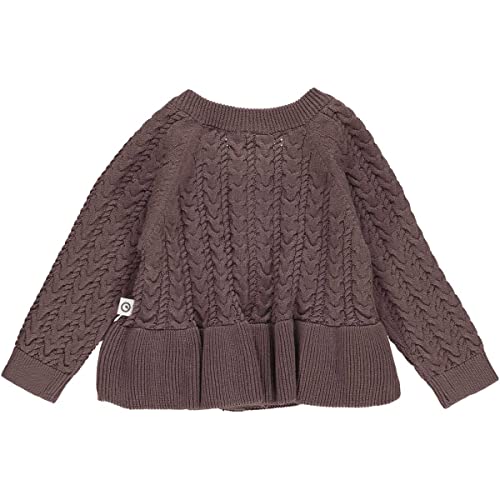 Müsli by Green Cotton Baby - Mädchen Knit Frill Baby Cardigan Sweater, Grape, 56 EU von Müsli by Green Cotton