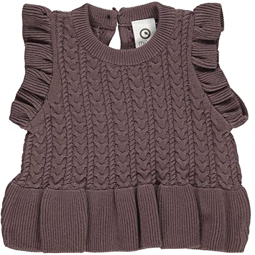 Müsli by Green Cotton Baby - Mädchen Knit Frill Baby Sweater Vest, Grape, 74 EU von müsli